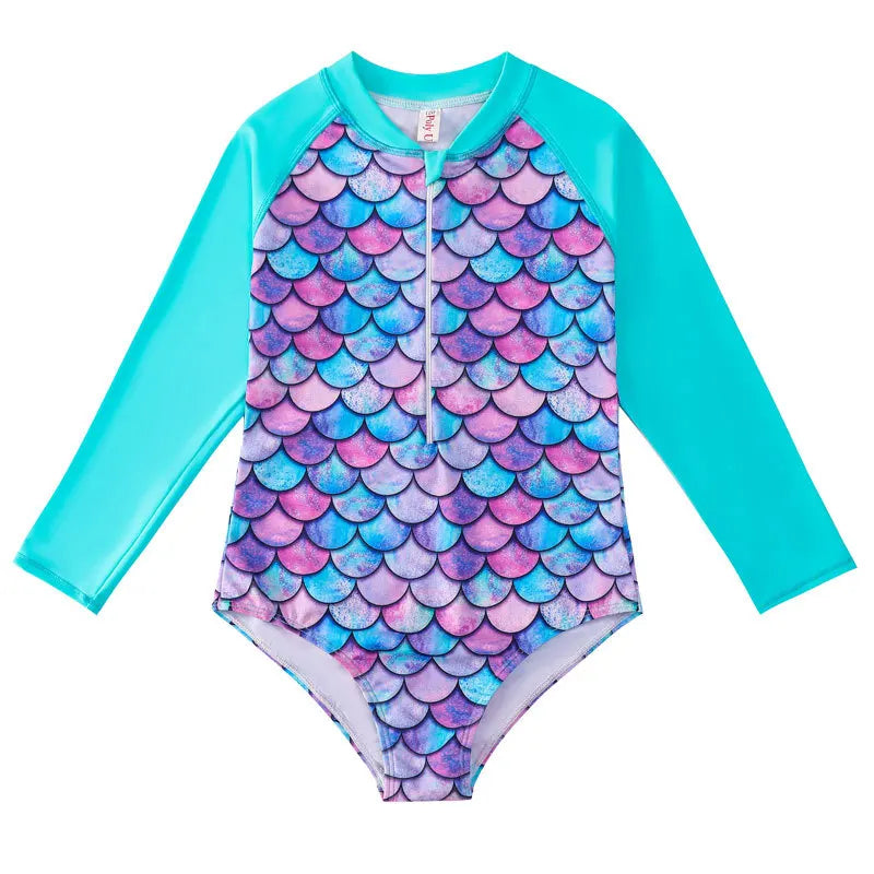 Premium Mermaid Long-Sleeve Swimsuit – Magical & Comfortable!