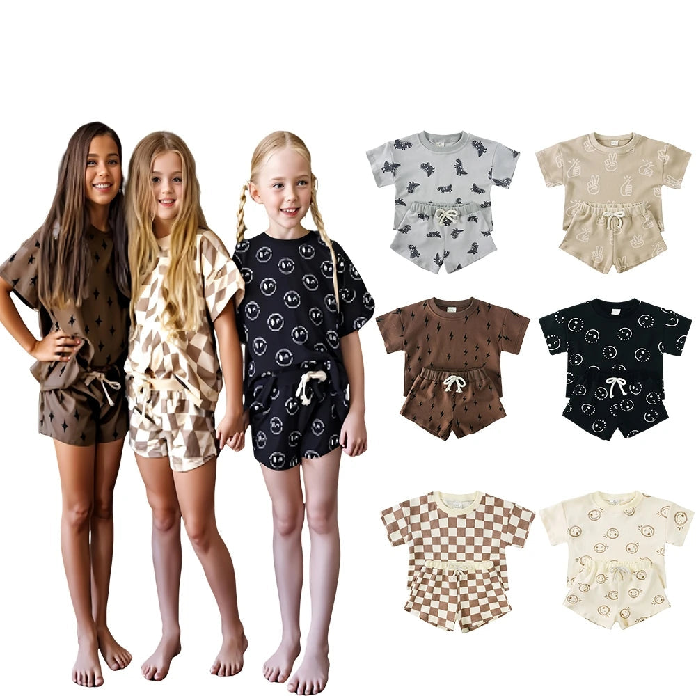 100% Cotton Casual Summer Set for Boys and Girls
