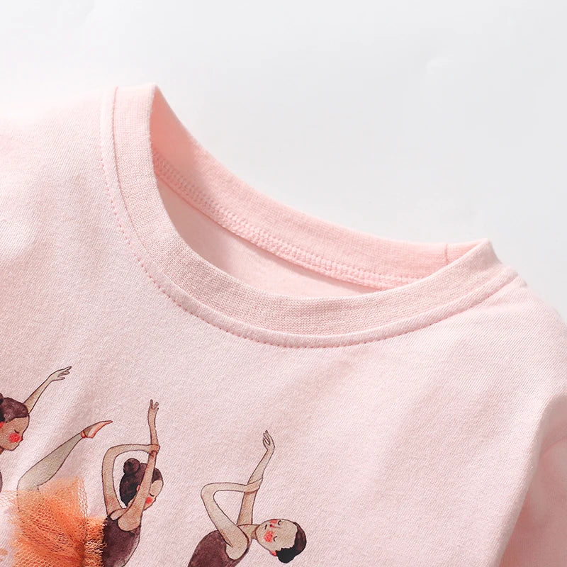 Cotton Girls Long Sleeve Ballet Dancer Dress