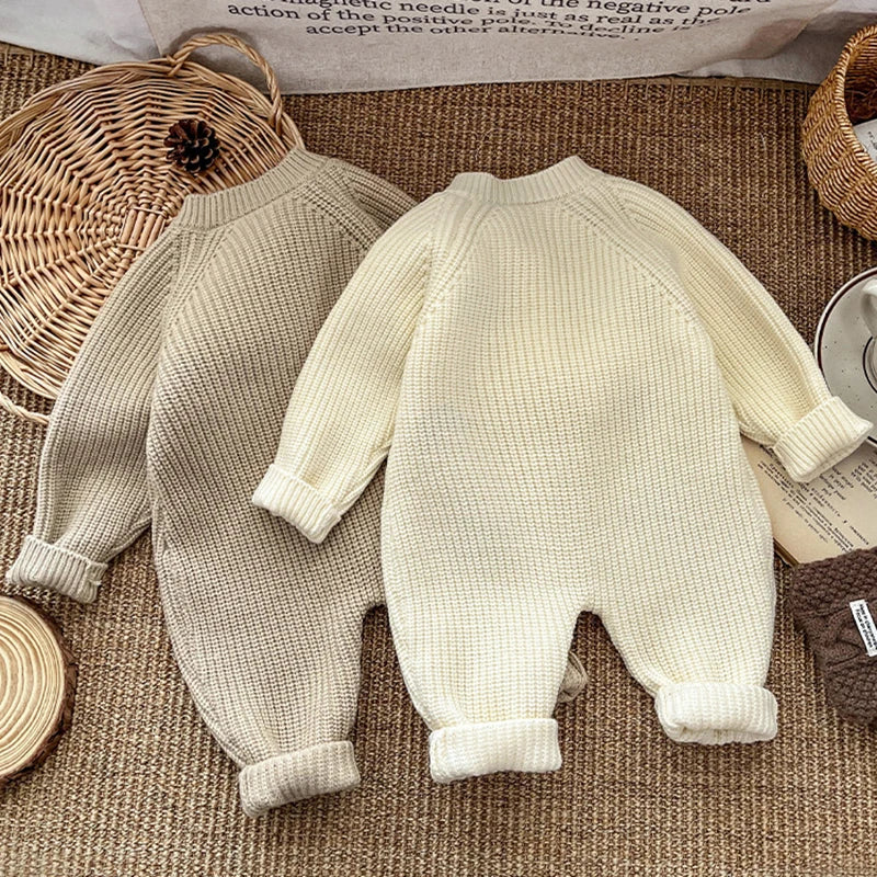 Soft Knit Hedgehog Embroidery Baby Romper