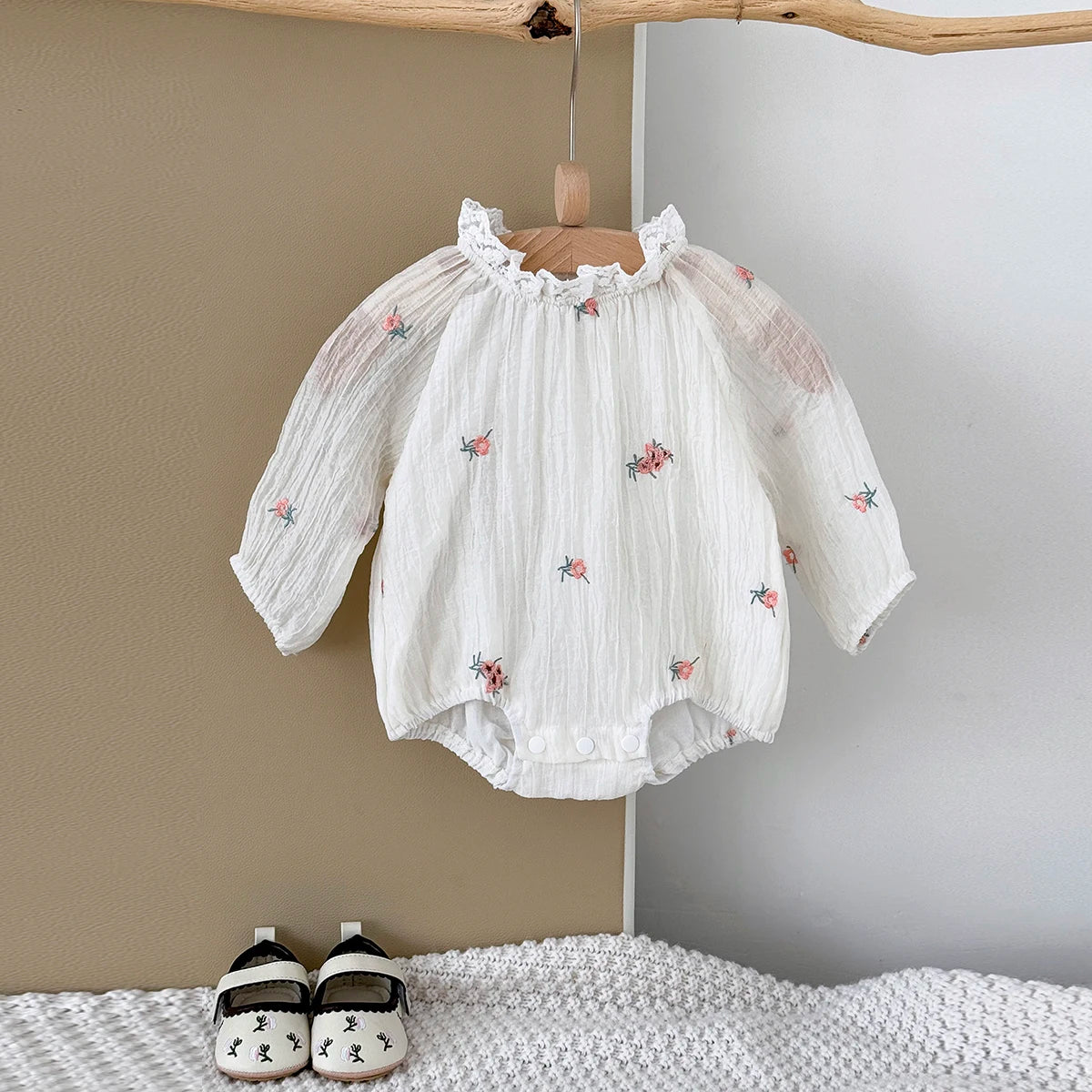 Bubble Romper Long Sleeve Soft Jumpsuit