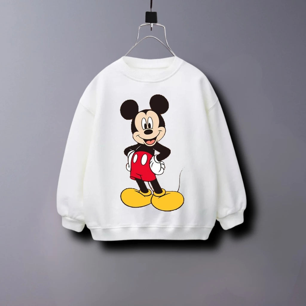Happy Mickey Mouse White Hoodie