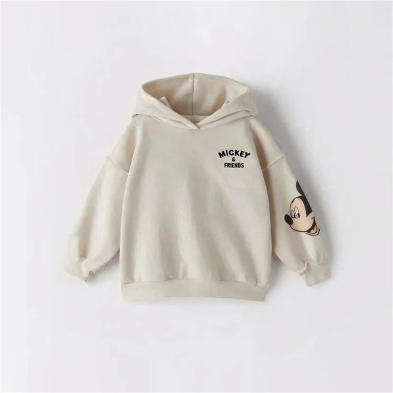 Soft Cotton Mickey Mouse Hooded Sweatshirt + Pant Set