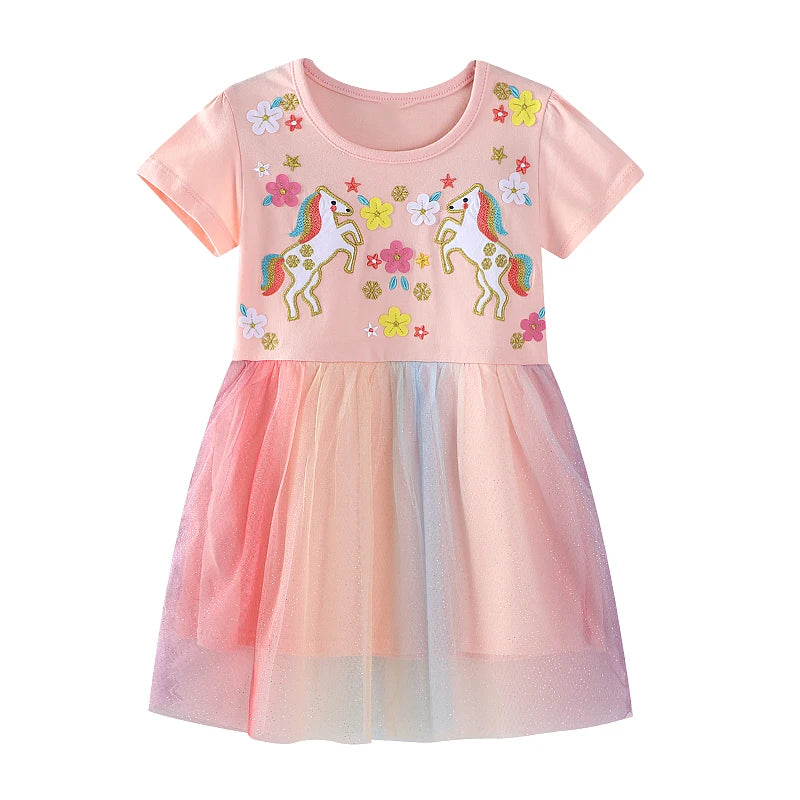 Flower Unicorns 100% Cotton Summer Dress