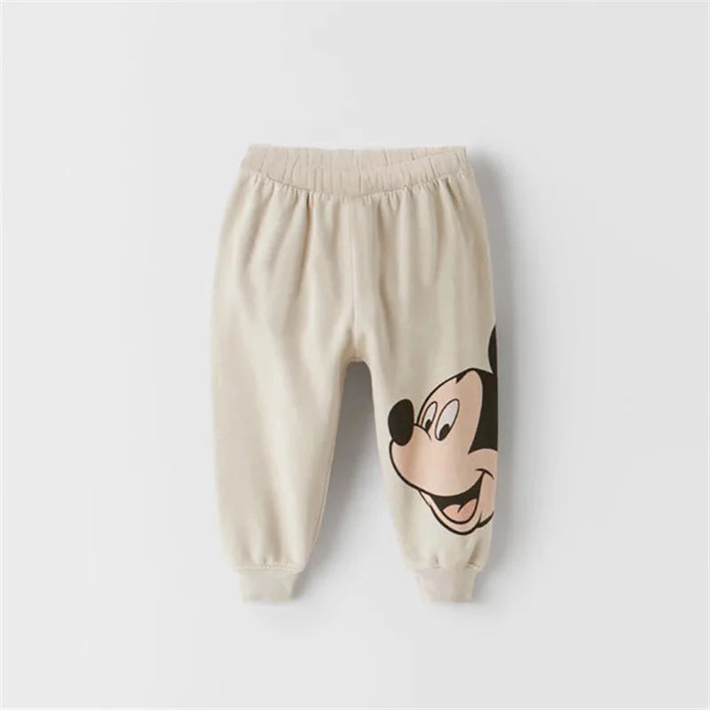 Soft Cotton Mickey Mouse Hooded Sweatshirt + Pant Set