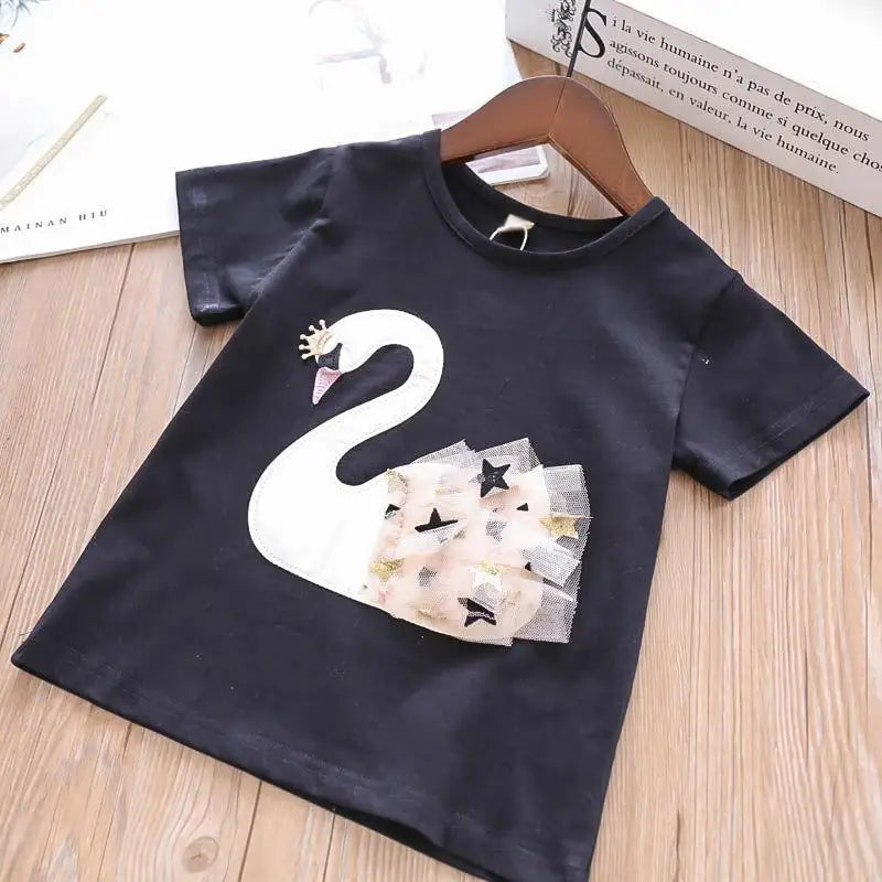 Swan T-Shirt & Skirt Set