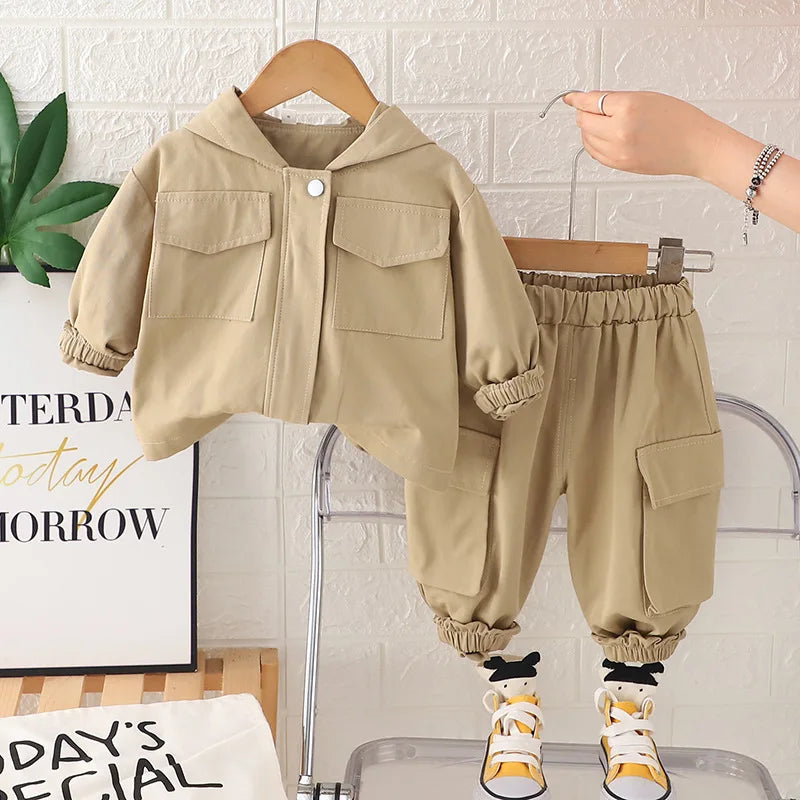 Hooded Windbreaker & Pants Set