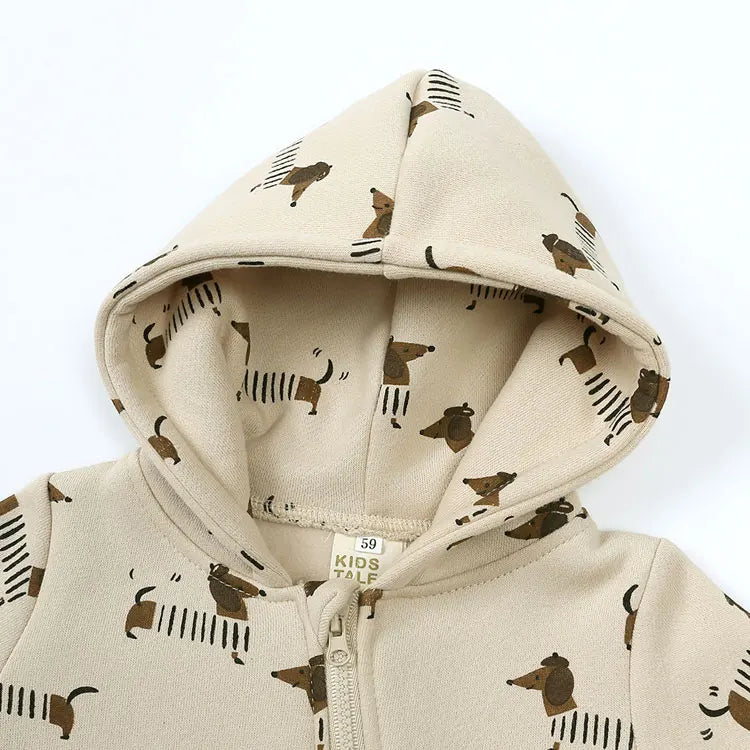 Soft Cotton Hooded Zipper Romper