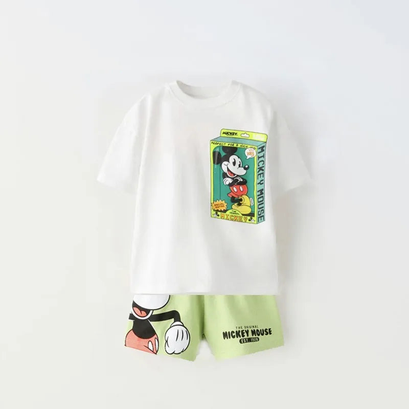 Cute Mickey Mouse T-Shirt & Shorts Set