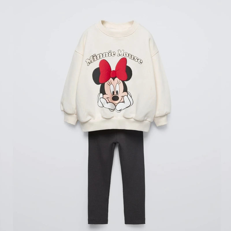 Cotton Cartoon Sweatshirt & Matching Pants Set