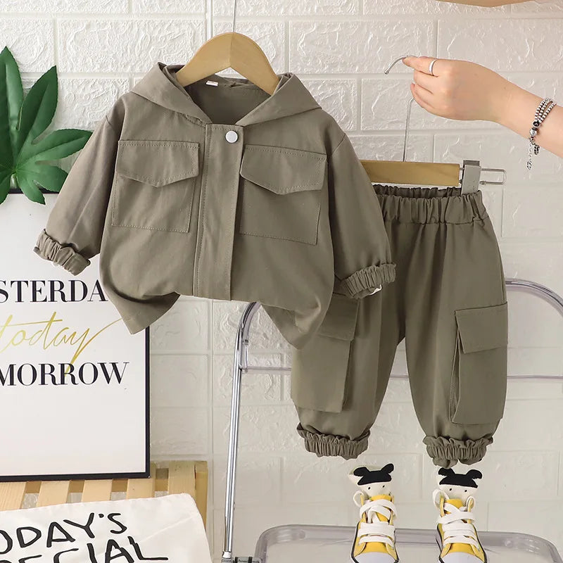 Hooded Windbreaker & Pants Set