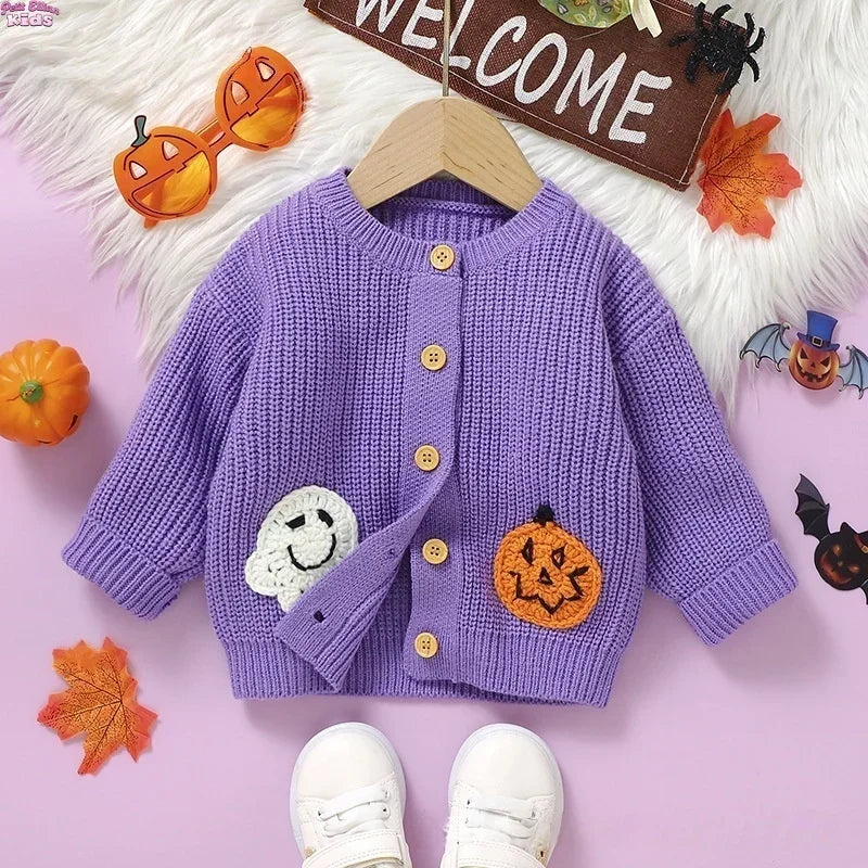 Baby Knitted Halloween Cardigan