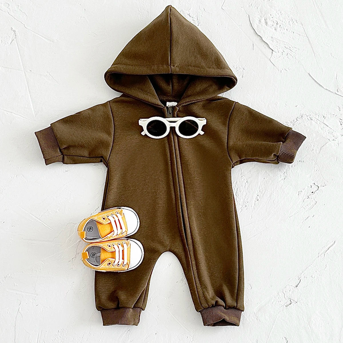 Baby Thick & Warm Zip-Up Hooded Bodysuits
