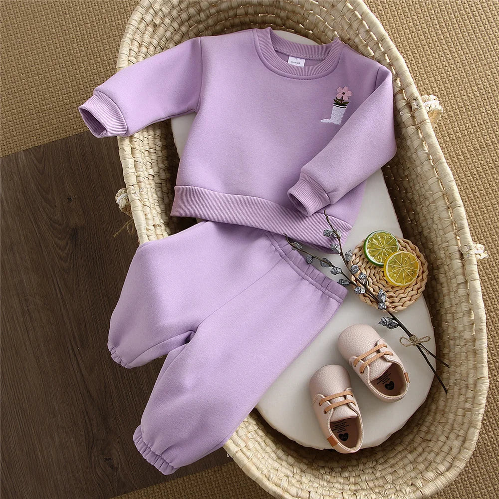 Cozy Fleece Cotton Pullover & Matching Pants Set