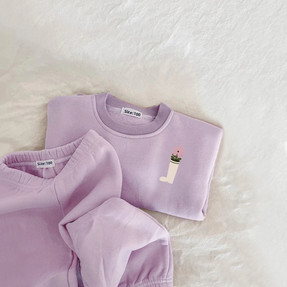 Cozy Fleece Cotton Pullover & Matching Pants Set
