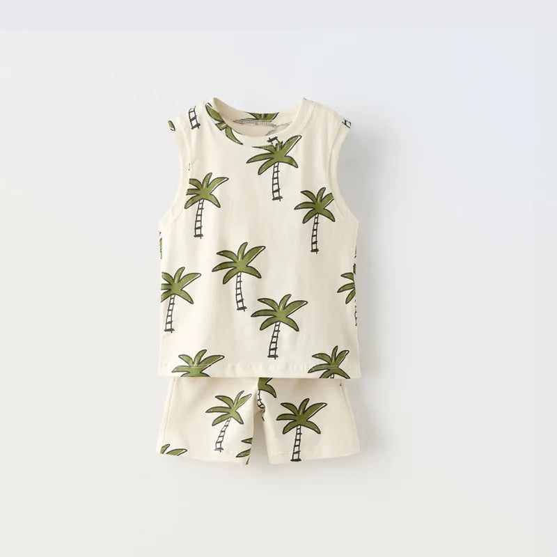 Sleeveless Top & Short 100% Cotton Set