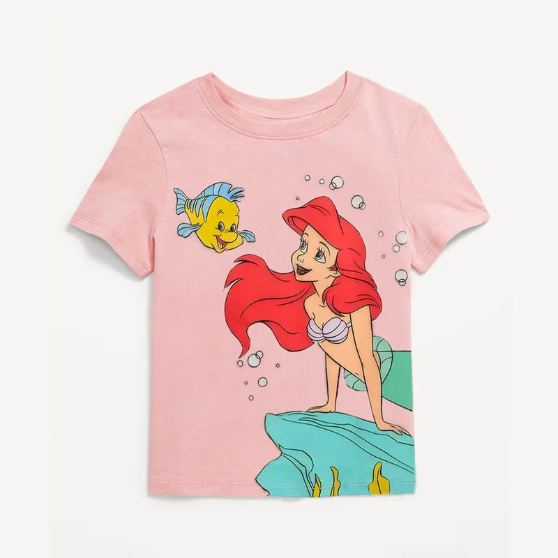 Summer 2025 Disney Girl Cotton T-shirts