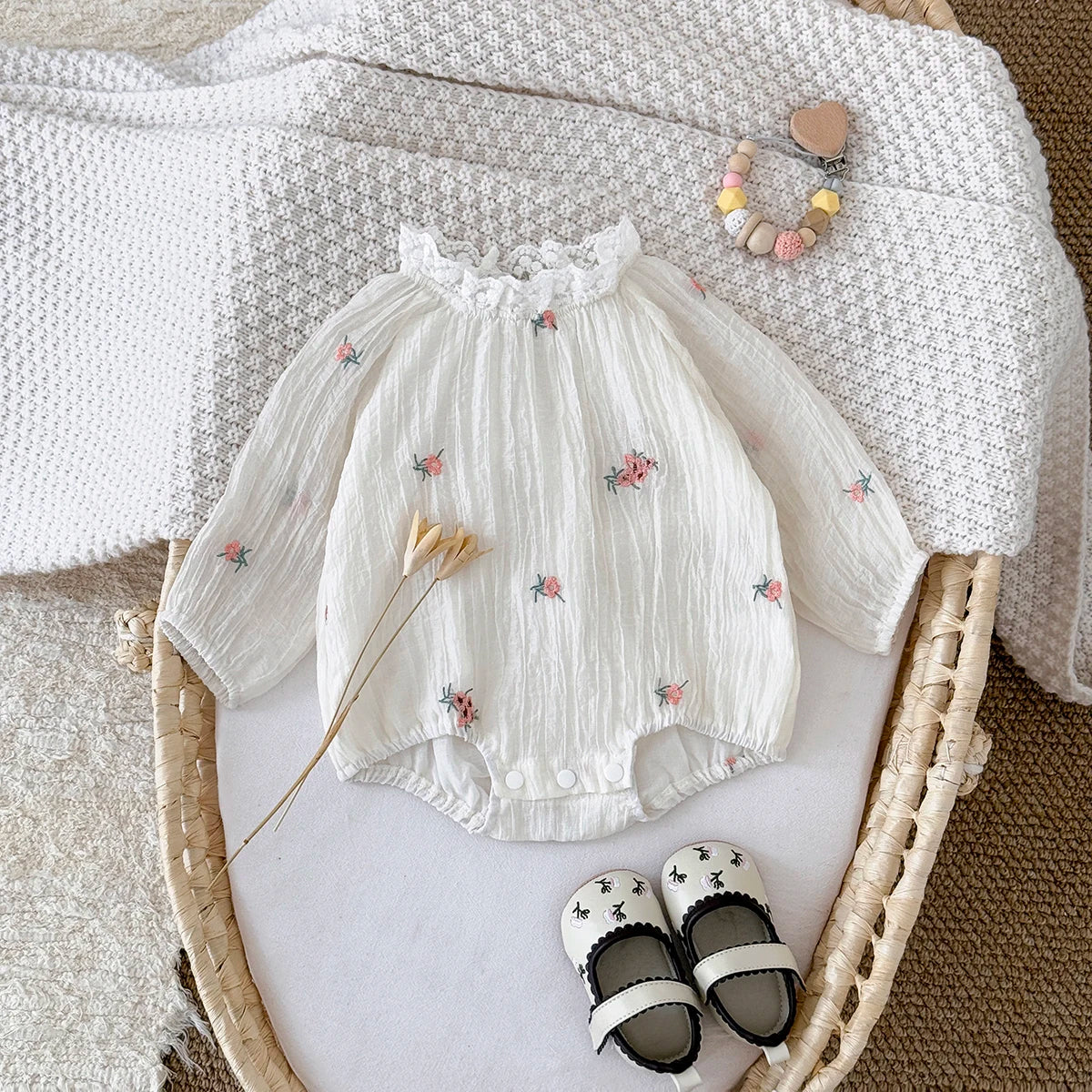 Bubble Romper Long Sleeve Soft Jumpsuit
