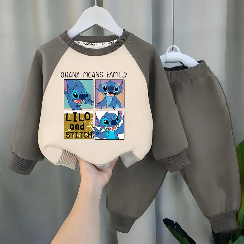 Stitch Sweatshirt & Pants Set - 100% Cotton