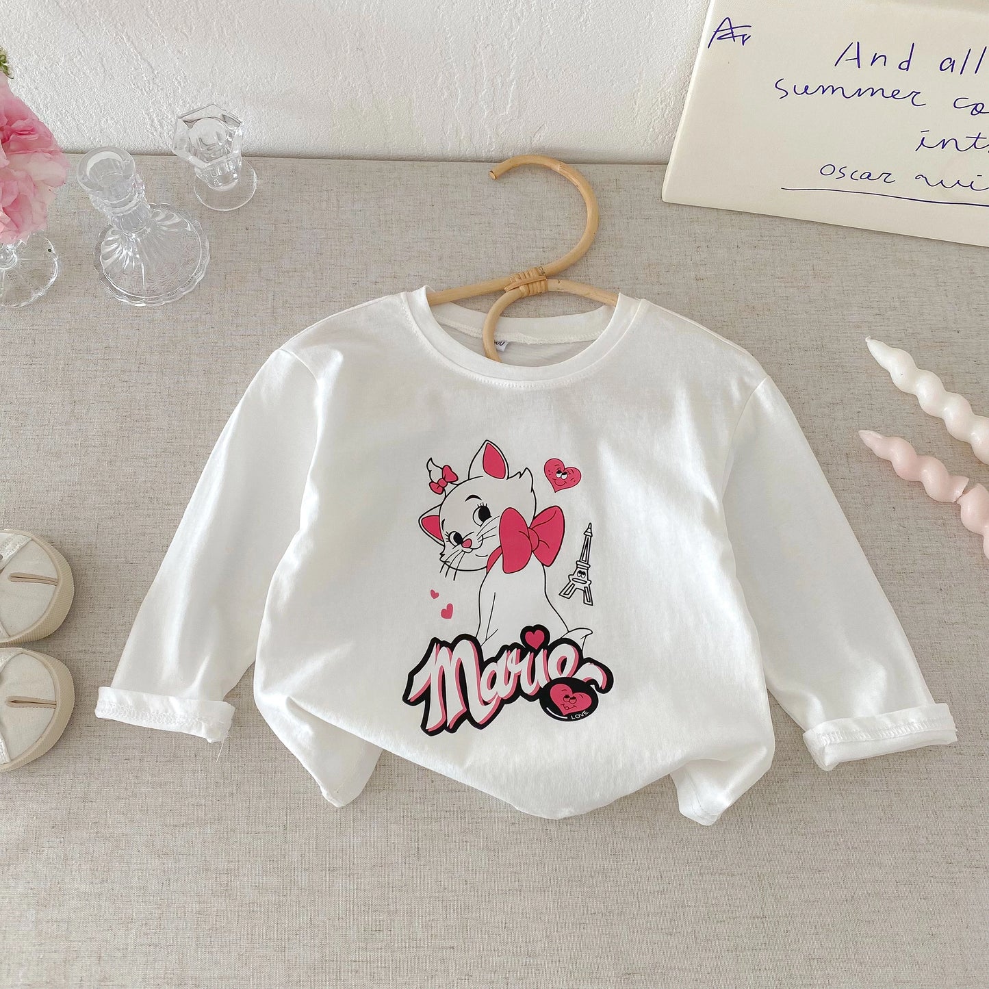Marie Cat 100% Cotton Long Sleeve Top