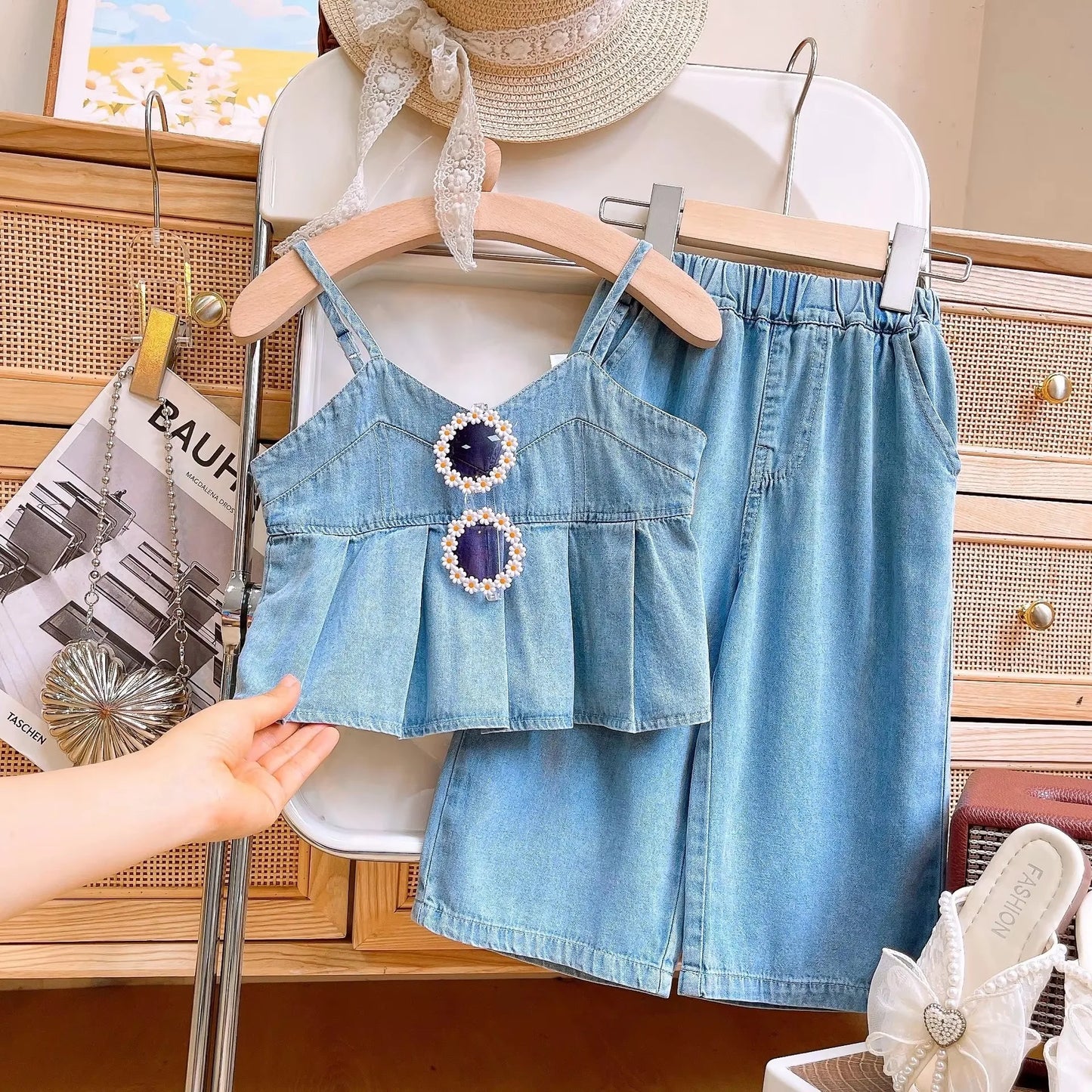 Denim Top & Matching Pants Set