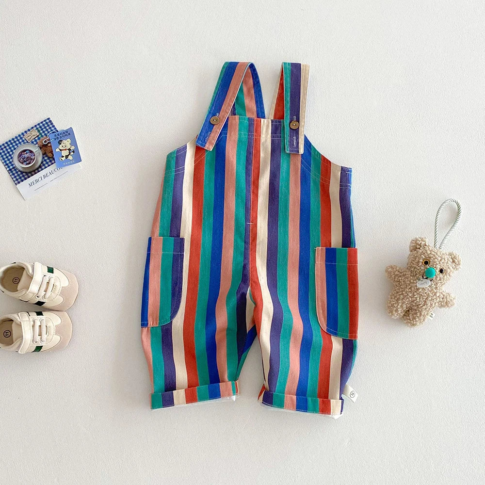 Spring Kids Fashion Overalls - Polka Dot & Striped Jumpsuits!