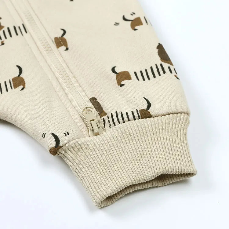 Soft Cotton Hooded Zipper Romper