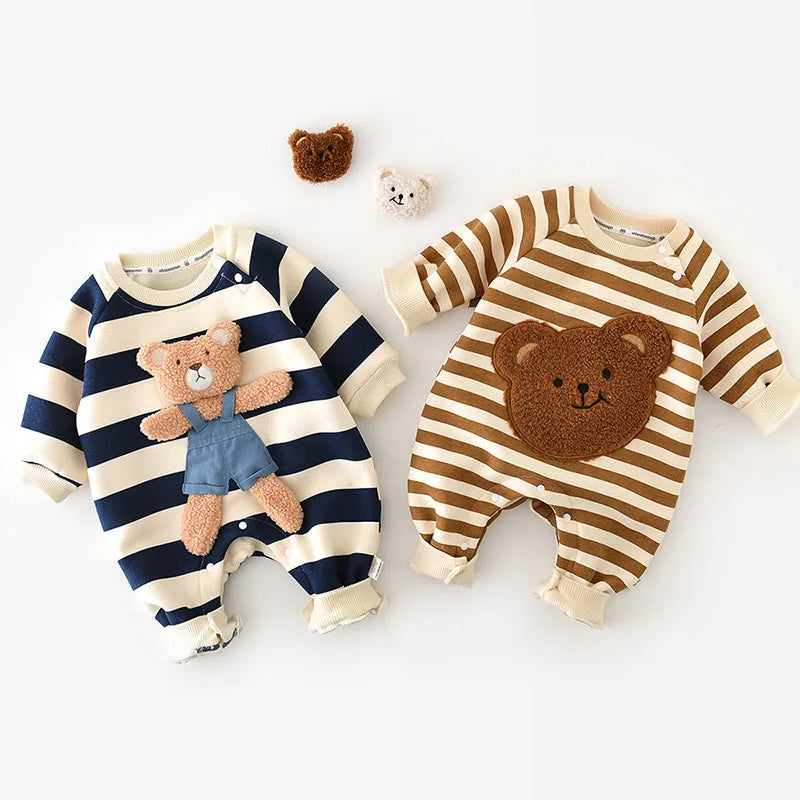 Bear Thicken Lining Rompers Jumpsuit