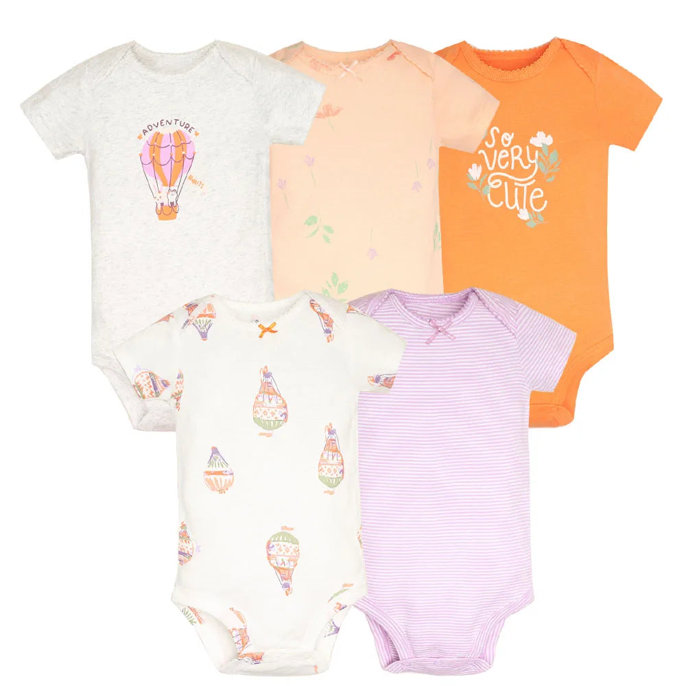 100% Cotton Cartoon Bodysuit Set (5pcs)