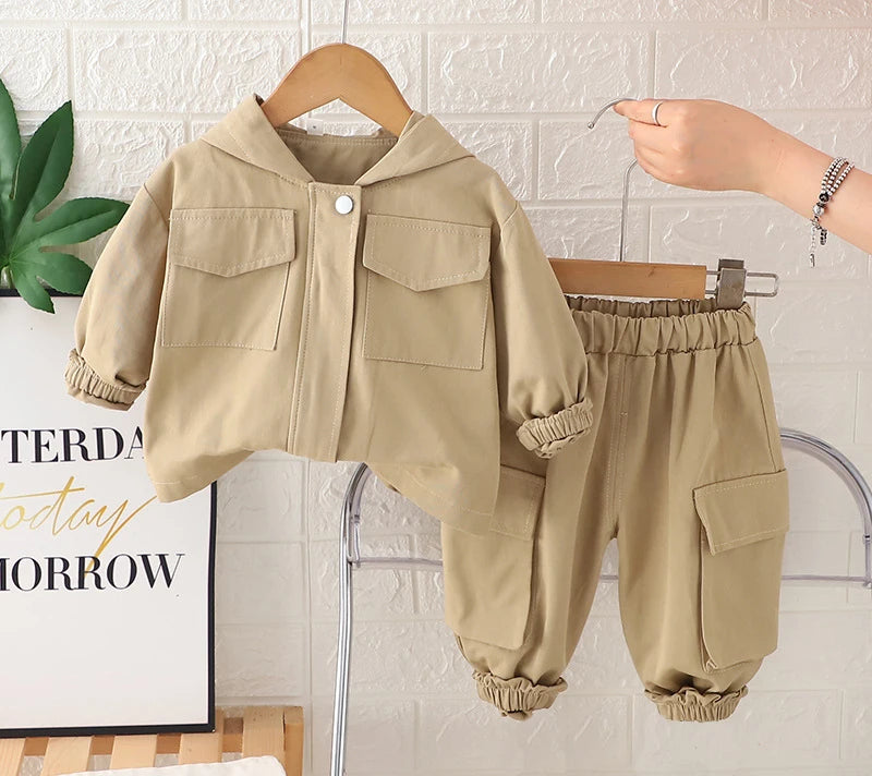Hooded Windbreaker & Pants Set