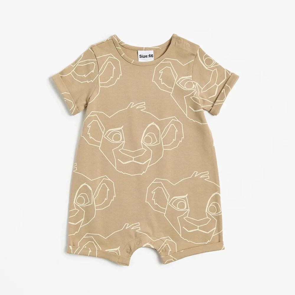 2-Piece 100% Cotton Mickey Mouse & Simba Baby Rompers
