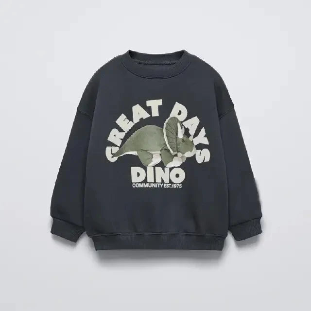 Dino Comfortable Sweatshirt With Loose Fit