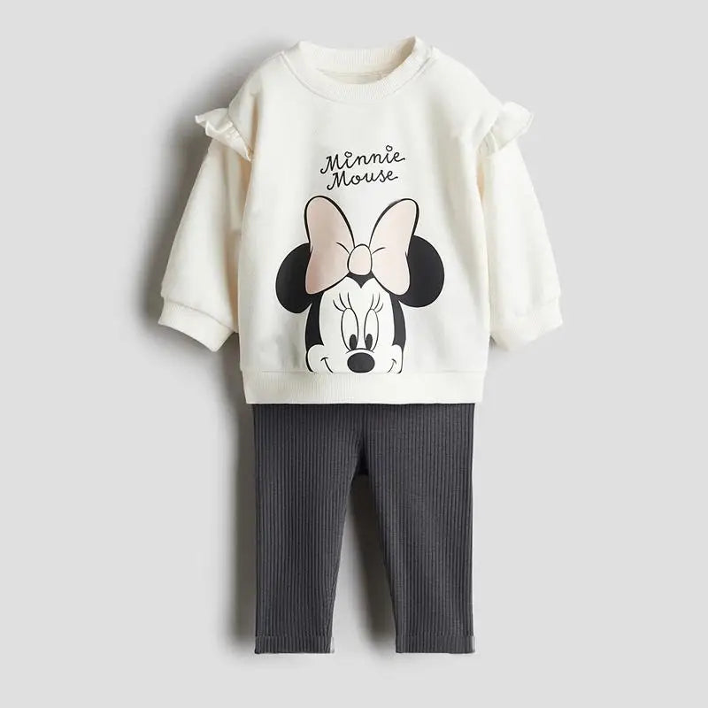 Cotton Cartoon Sweatshirt & Matching Pants Set
