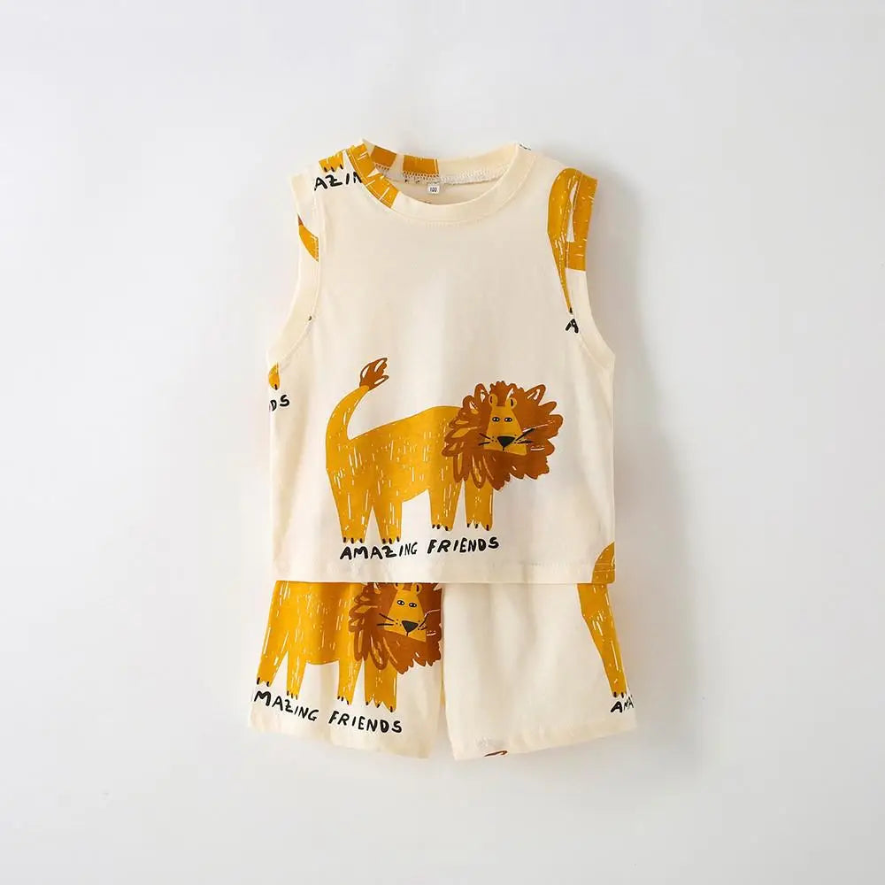 Sleeveless Top & Short 100% Cotton Set