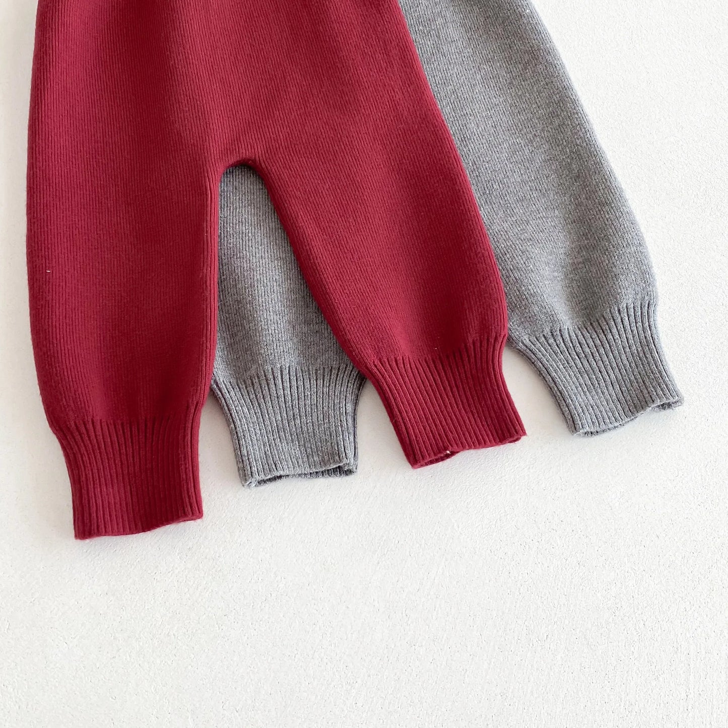Hooded Knit Cardigan And Solid Overalls Set