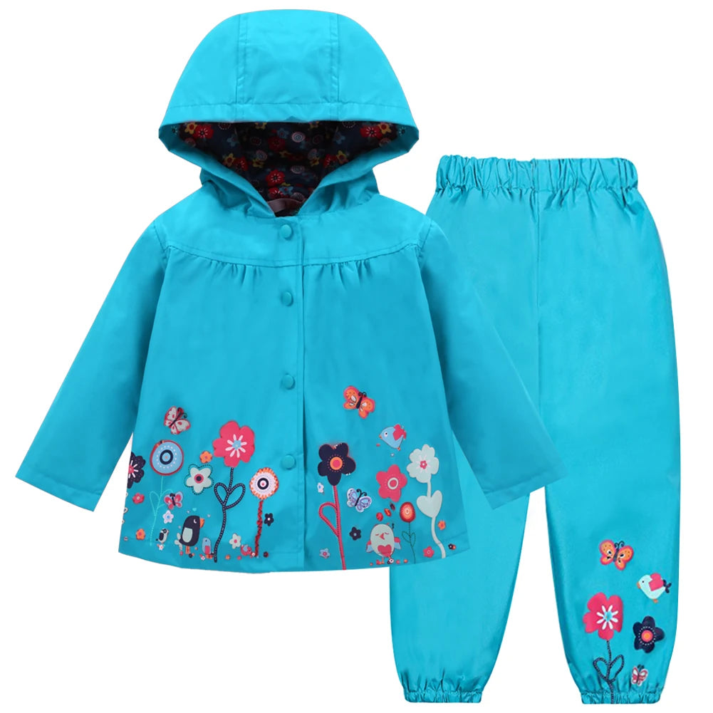 Waterproof 2-Piece Hooded Coat & Pants Set