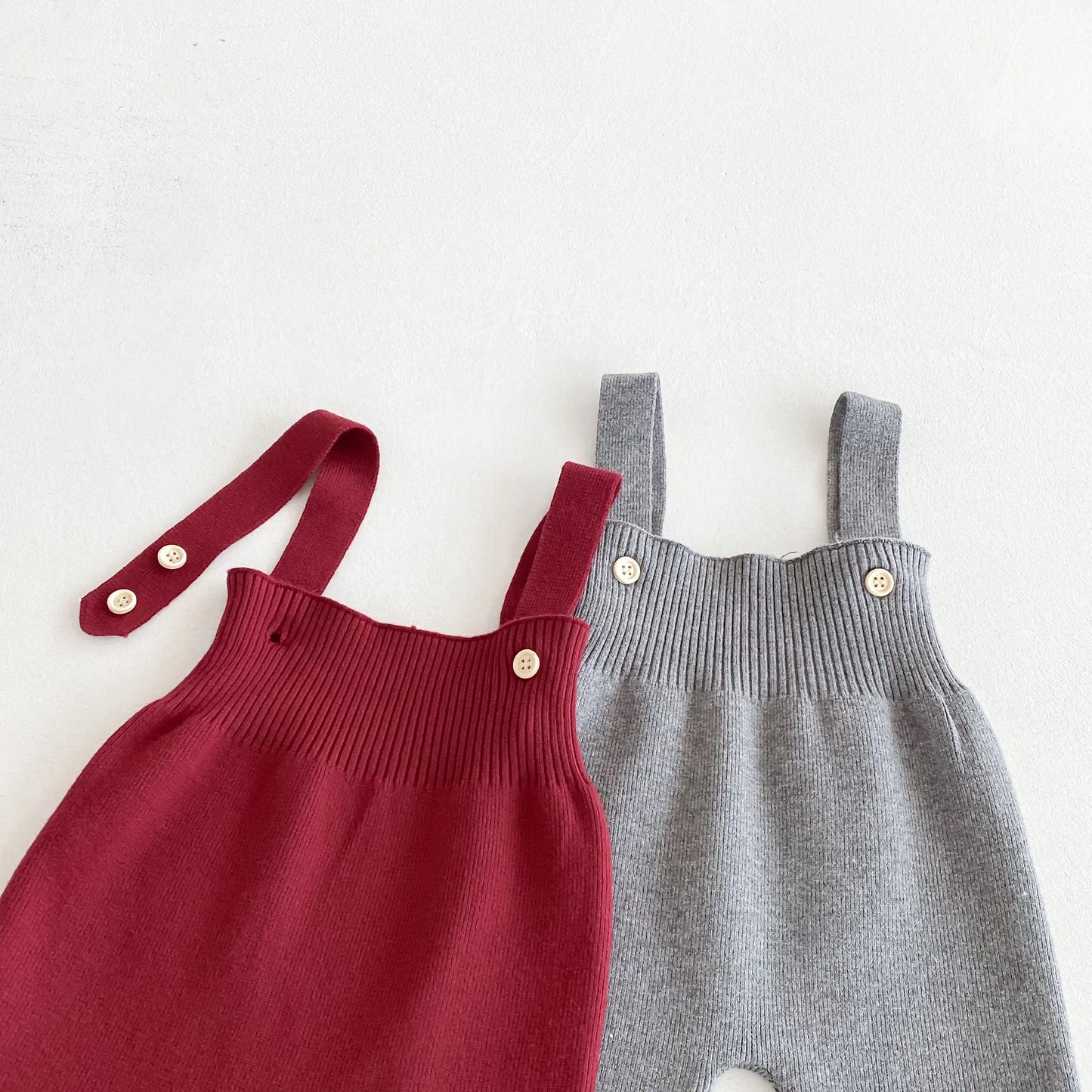 Hooded Knit Cardigan And Solid Overalls Set