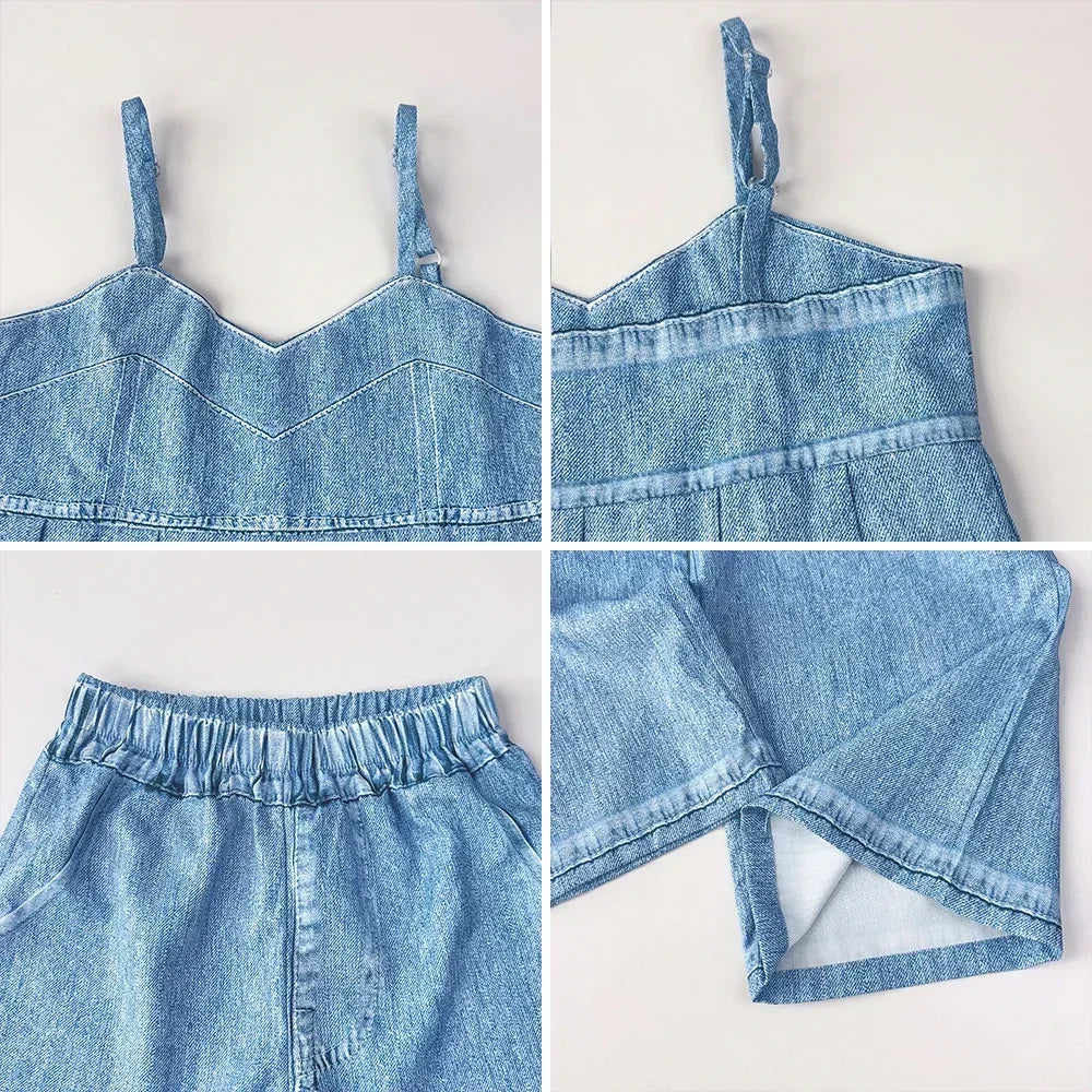 Denim Top & Matching Pants Set