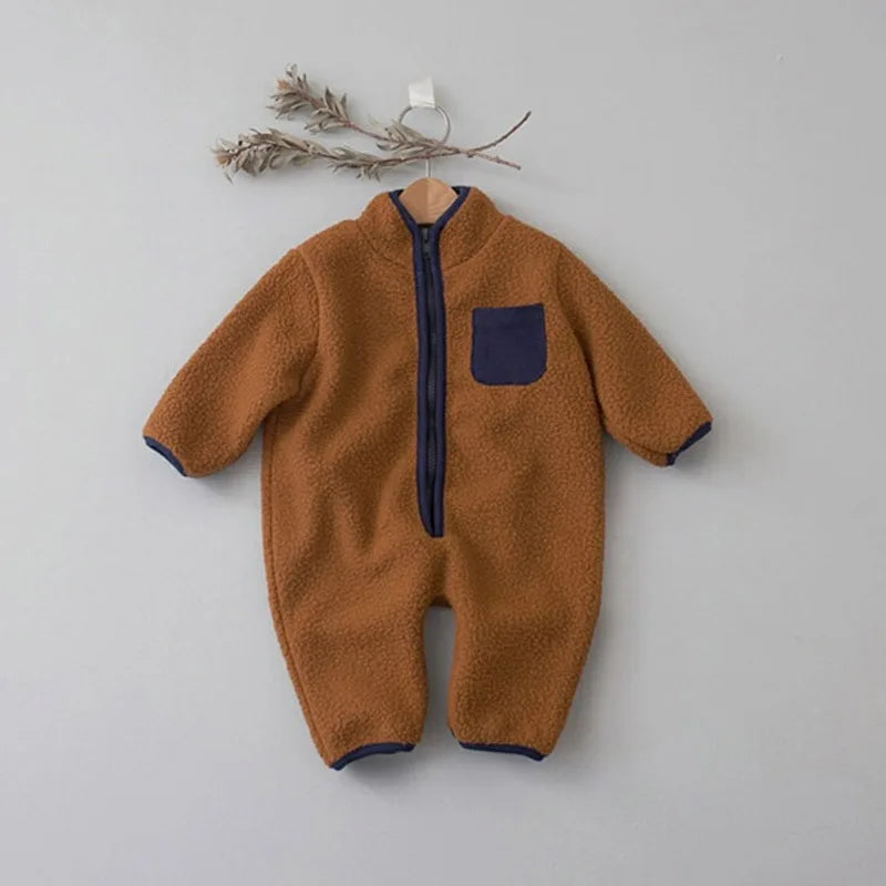 Warm Fleece Winter Baby Romper Jumpsuit