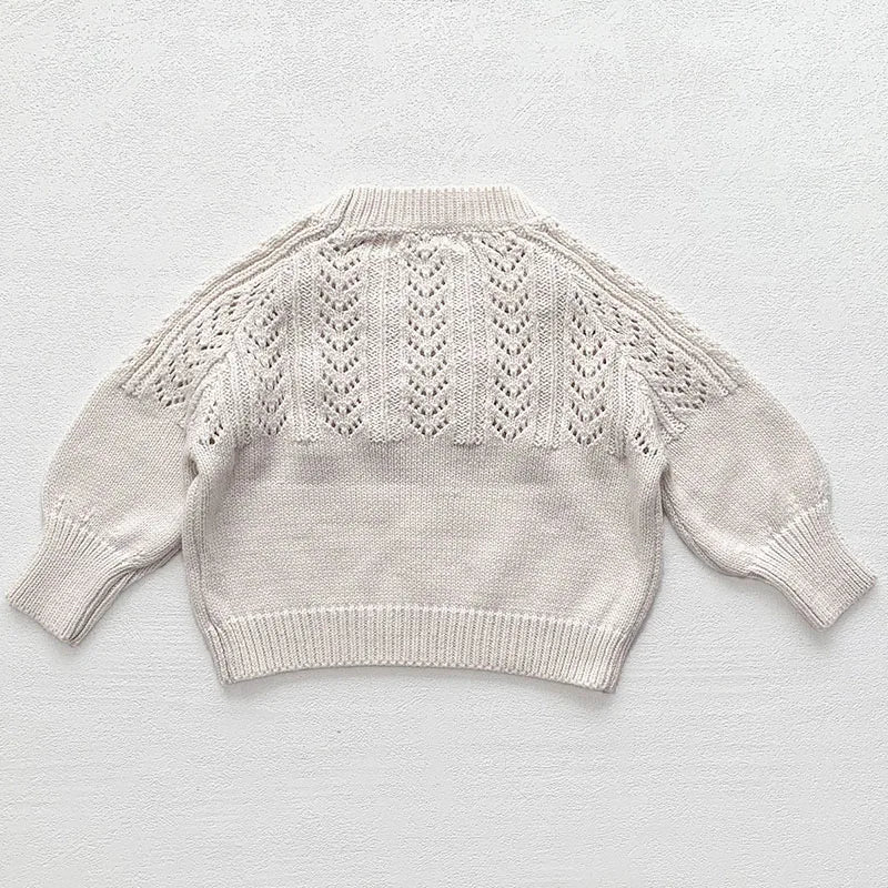 Knitted Long Sleeved Solid Loose Sweater Pullover