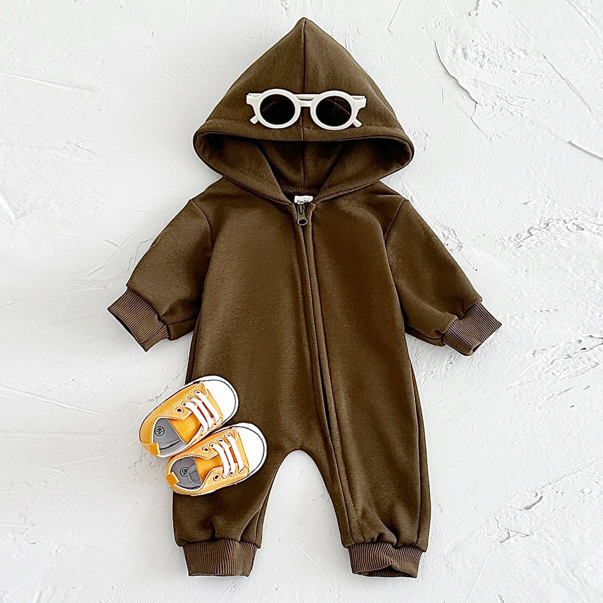Baby Thick & Warm Zip-Up Hooded Bodysuits