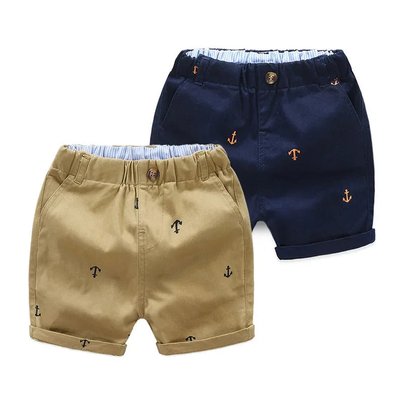 Summer Cotton Boys' Anchor Beach Shorts – 100% Cotton!