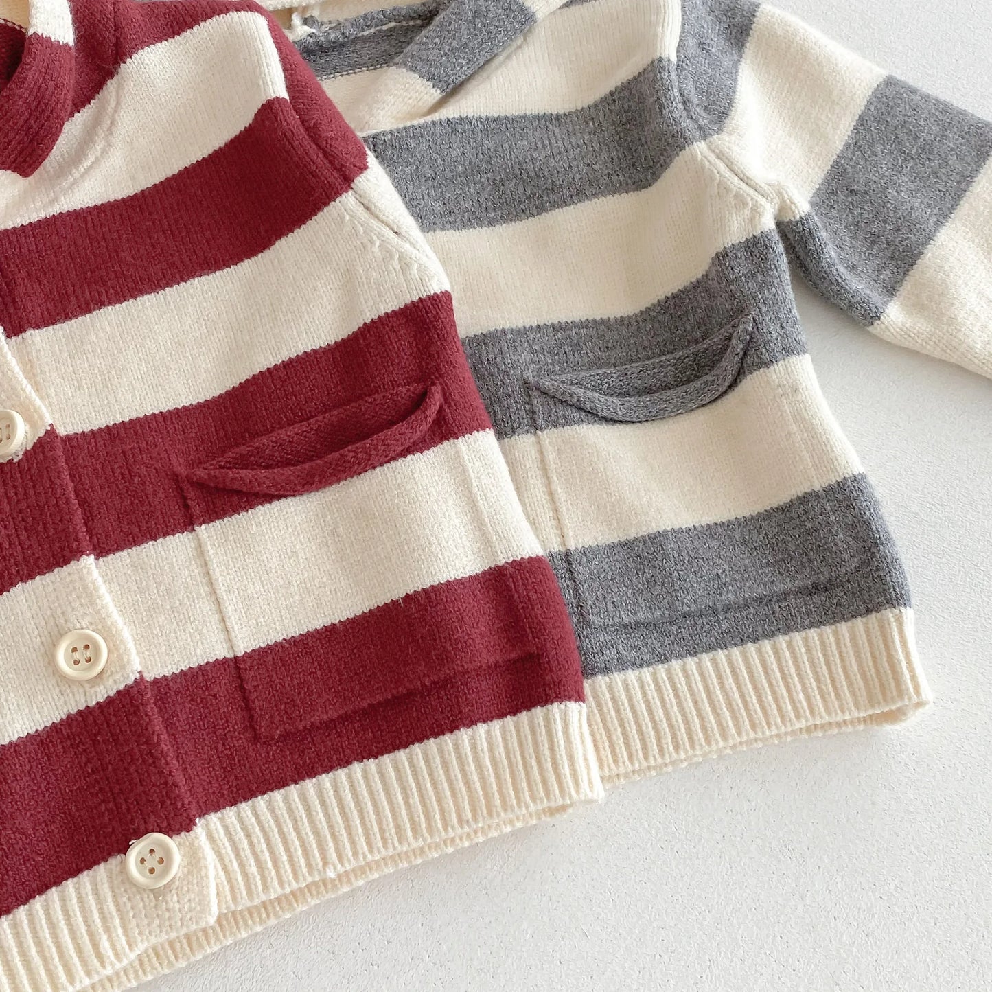 Hooded Knit Cardigan And Solid Overalls Set