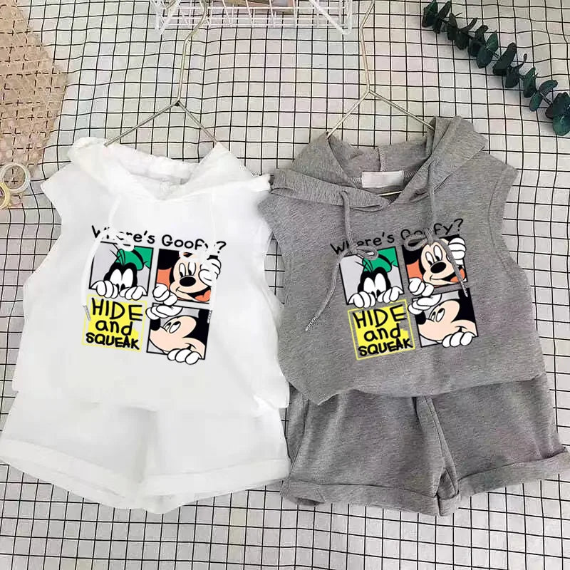 Mickey Mouse Kids' Summer Set – T-Shirt Vest & Shorts