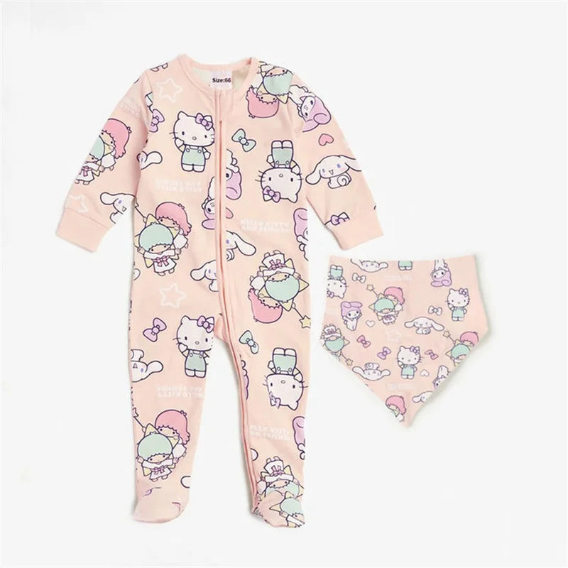 2Pcs Soft, Breathable Cotton With Knit Weaving Bodysuit