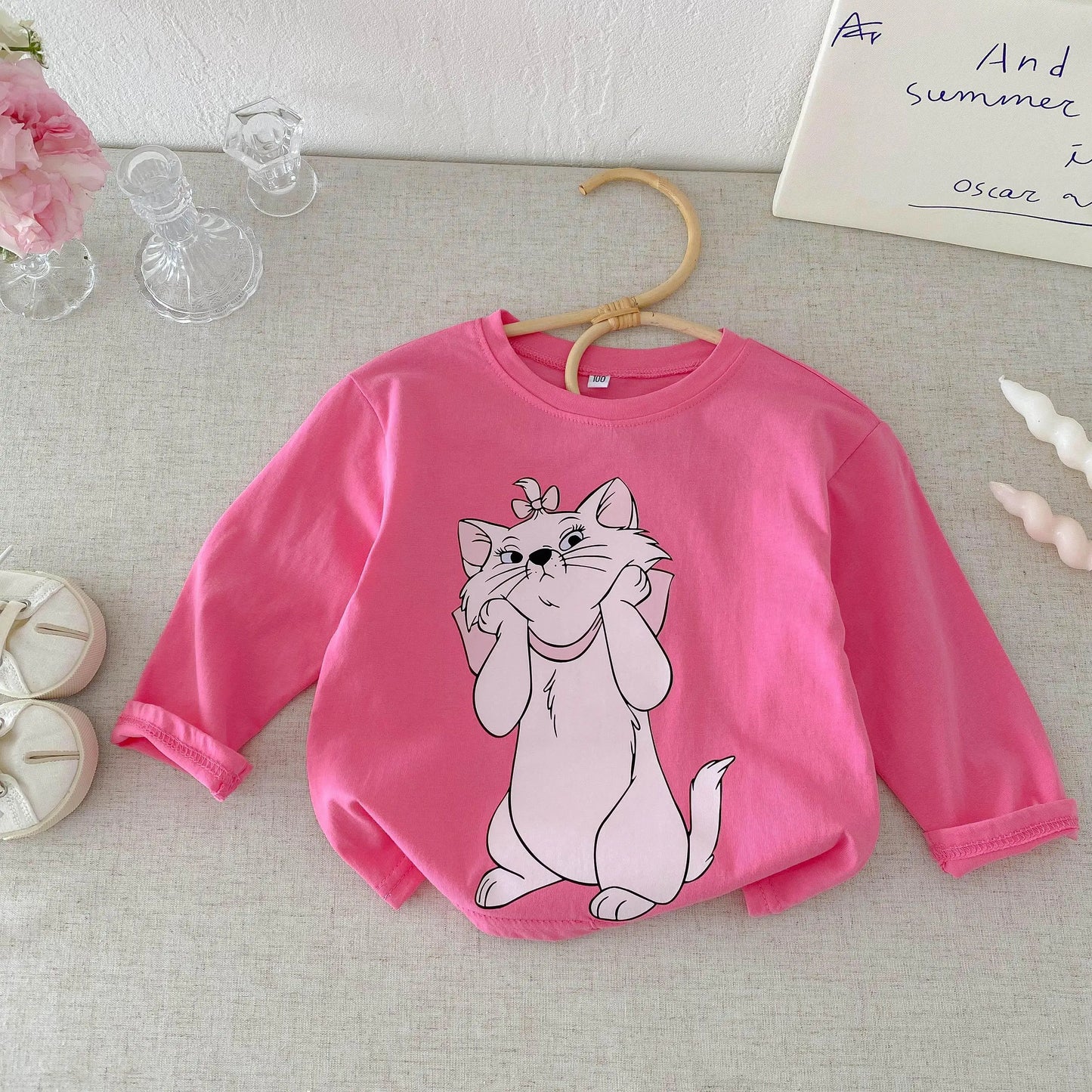 Marie Cat 100% Cotton Long Sleeve Top