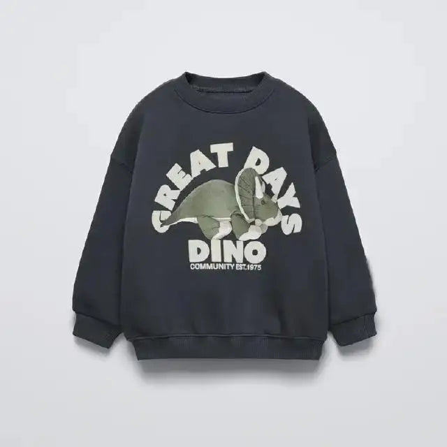 Dino Comfortable Sweatshirt With Loose Fit