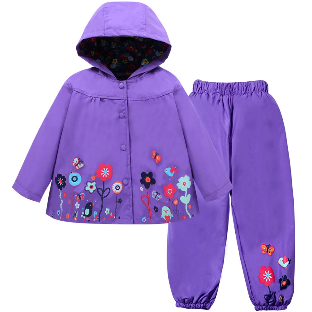 Waterproof 2-Piece Hooded Coat & Pants Set