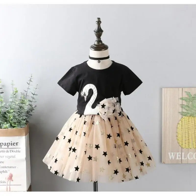 Swan T-Shirt & Skirt Set