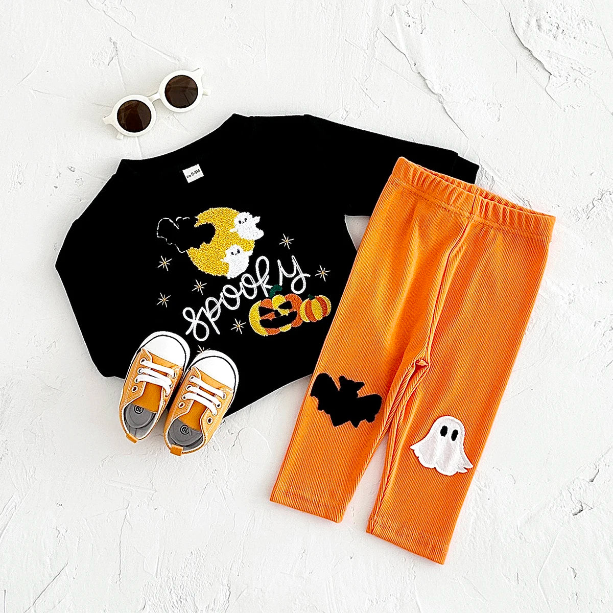 Baby Halloween Pumpkin/Ghost Pullover T-Shirt & Pants Set